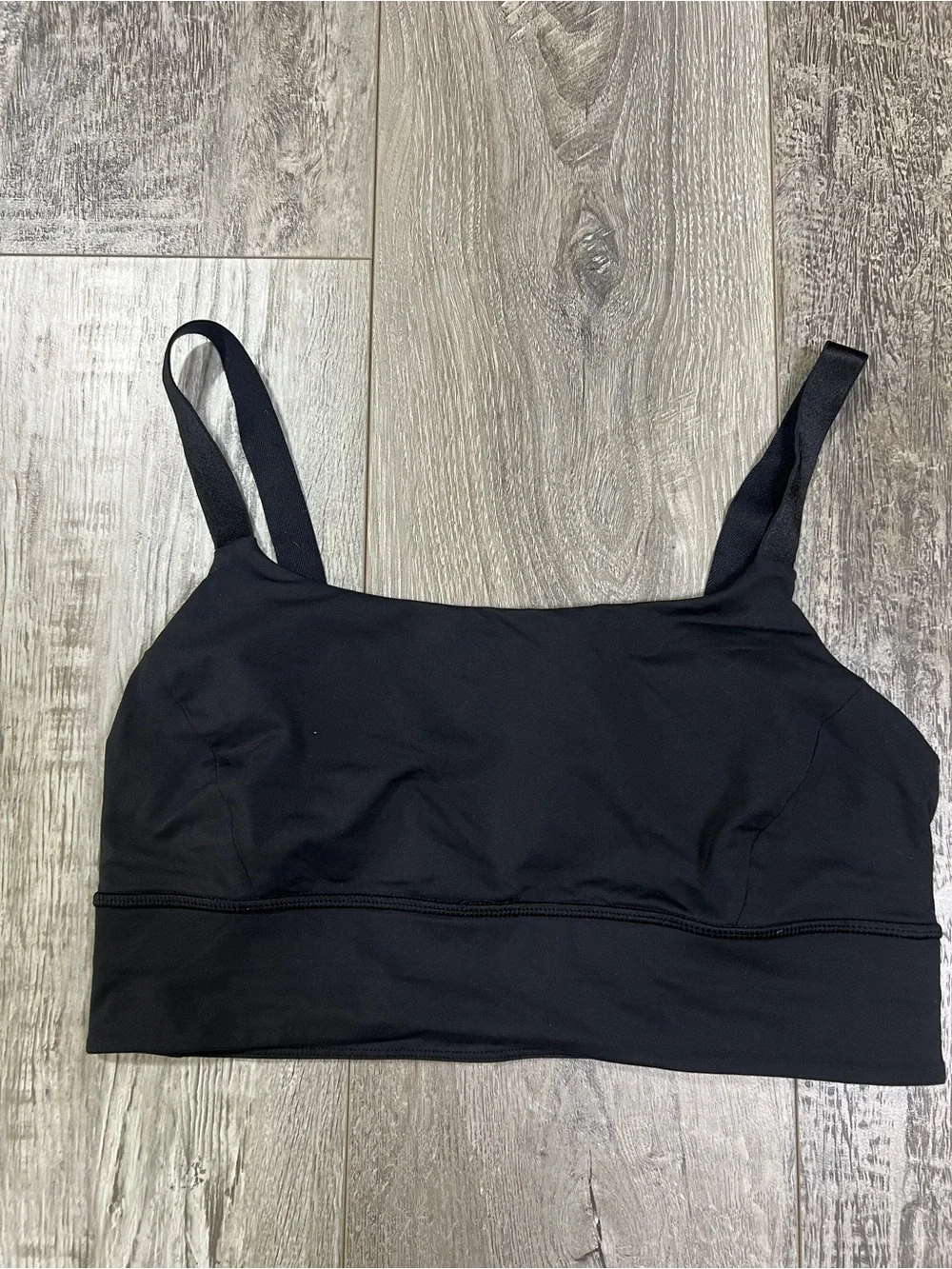 Lululemon Sports Bra Top Size Black Thick Adjustable Straps Soft Stretchy  10